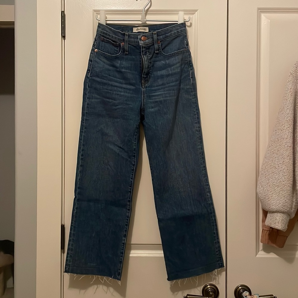 Made well slim wide-leg crop jeans